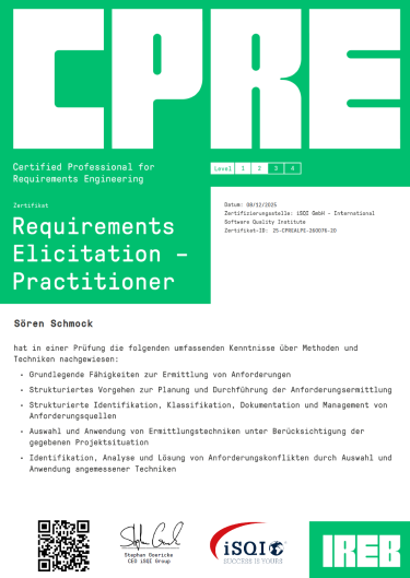 IREB Certified Professional for Requirements Engineering (CPRE) Level 2 | Practitioner: Elicitation